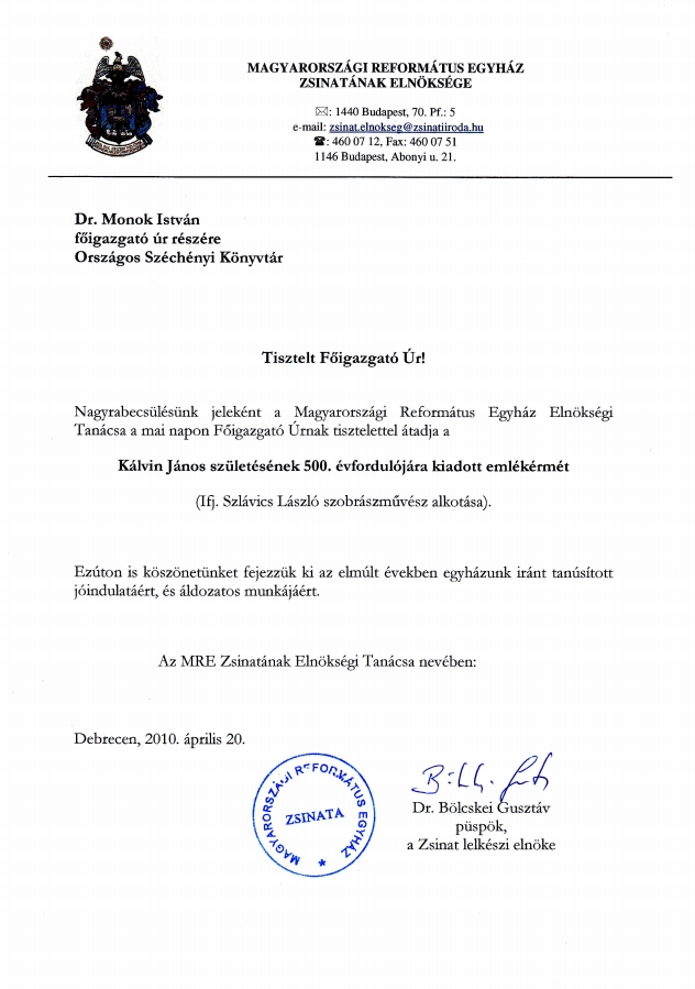 K�lvin Eml�k�rem, 2010